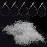 3" Plastic Fastener Clear Hang Tag Snap Lock Plastic Tag Fasteners Pin Security Loop for Retail Store Clothing Price Tag Pins (2000 Pcs)